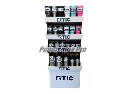 Floor Standing POP Cardboard Display Stands 2 Sided For Water Bottles Displaying
