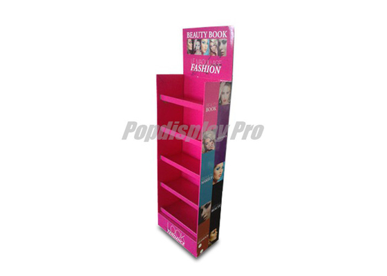Rigid Cardboard Floor Standing Display Units For Womens Eye Shadow Makeup Holding