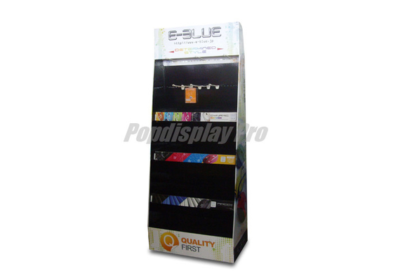 24 Hook Cardboard Point Of Sale Display Stands 3 Tier Full Color Printed